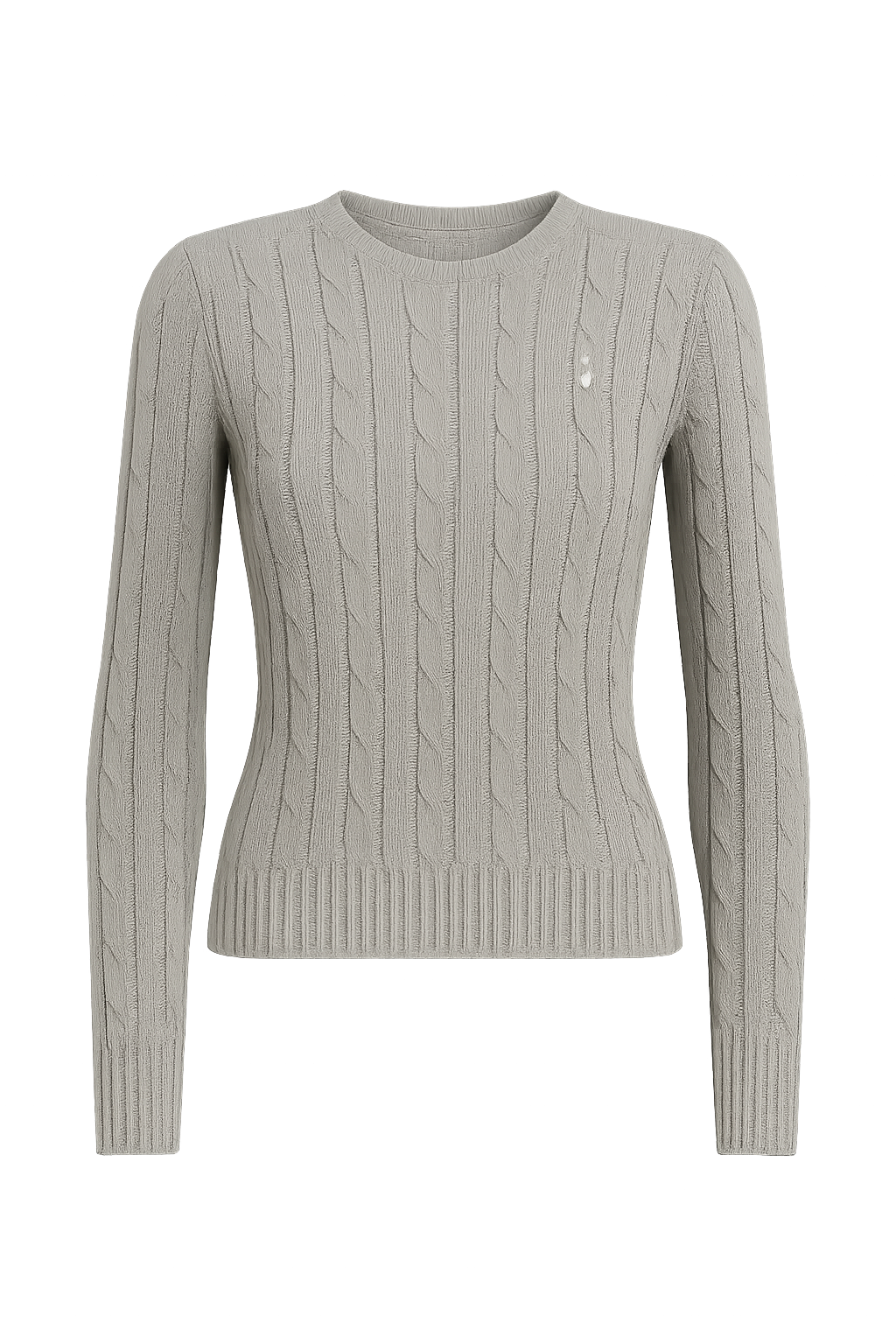 Polo Ralph Lauren Cable-Knit Cotton Crewneck Sweater Fawn Grey Heather