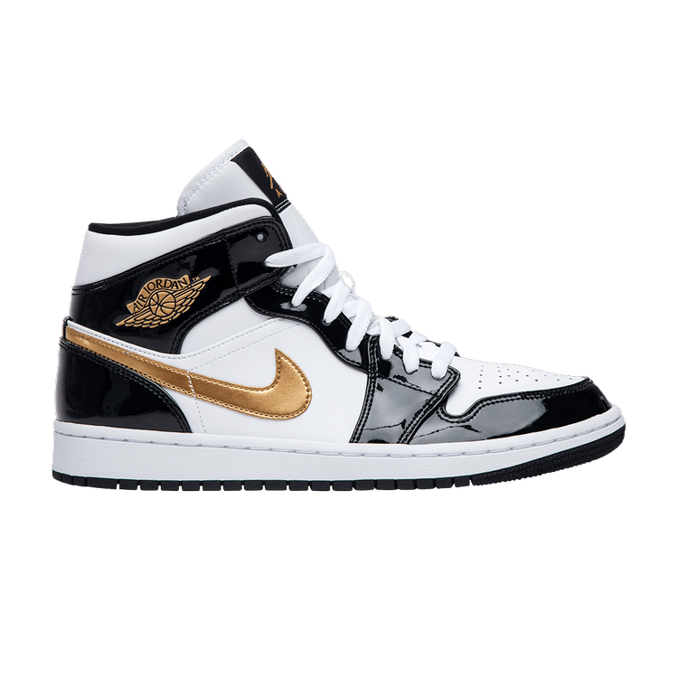 Air Jordan 1 Mid Patent SE Black Gold