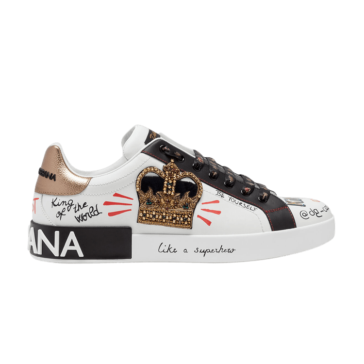 Dolce & Gabbana Portofino Printed Crown Embroidery Patch - White