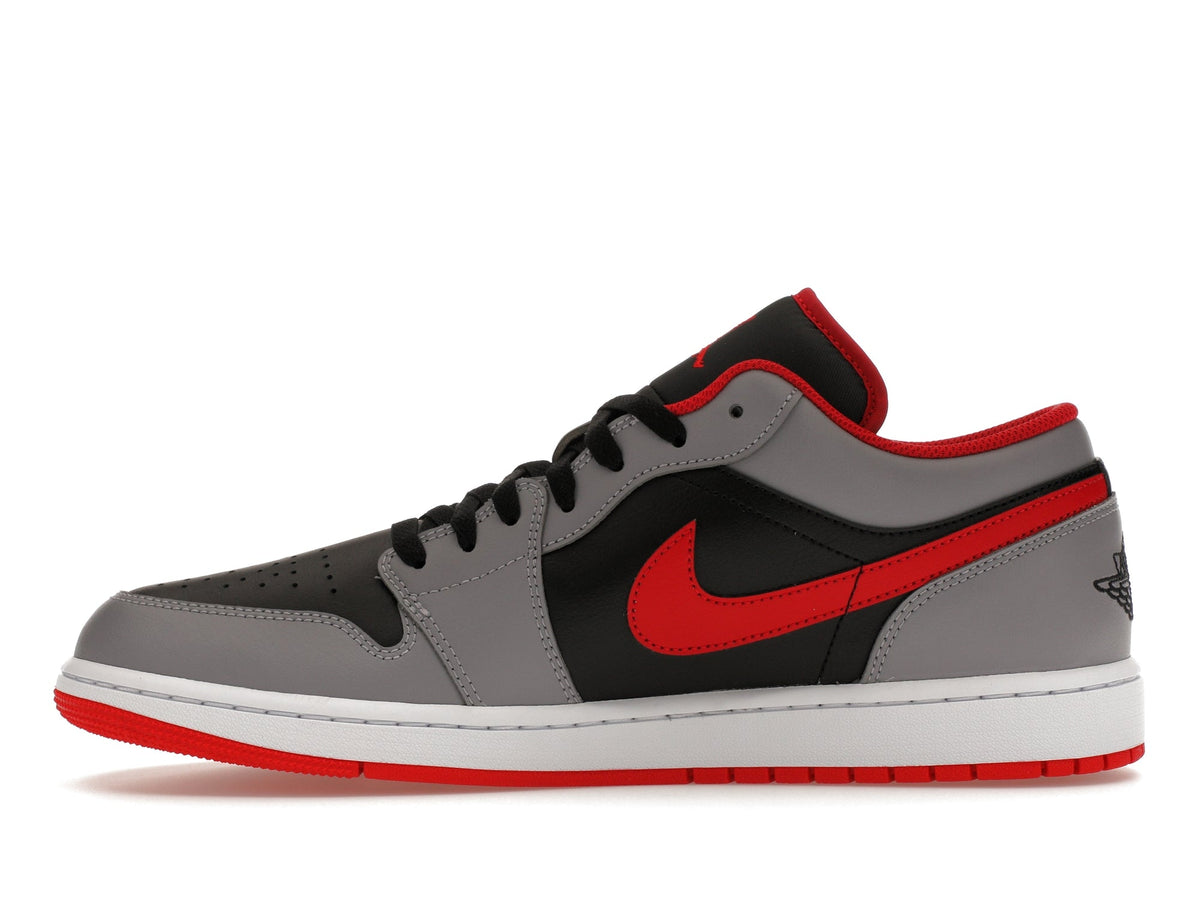 Air Jordan 1 Low Black Light Grey Gym Red