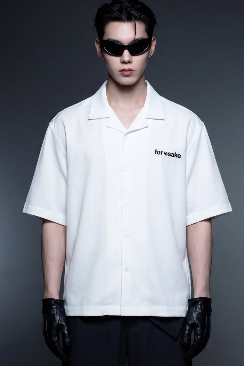 Forfksake Sinners White Bowling Shirt
