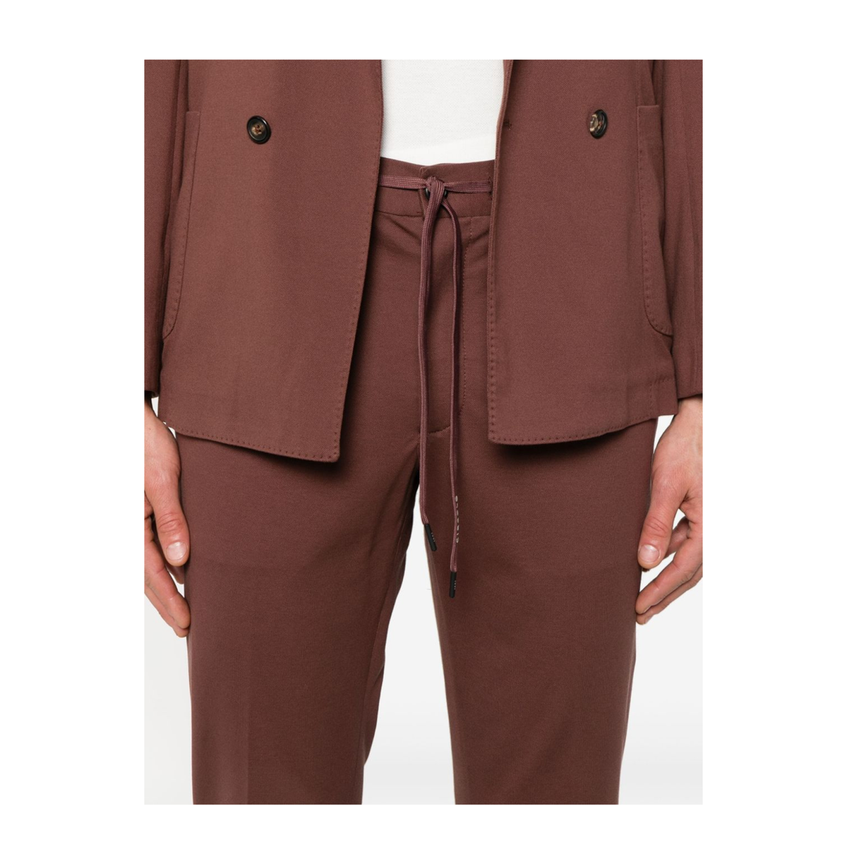 Cotton Trousers In Brown