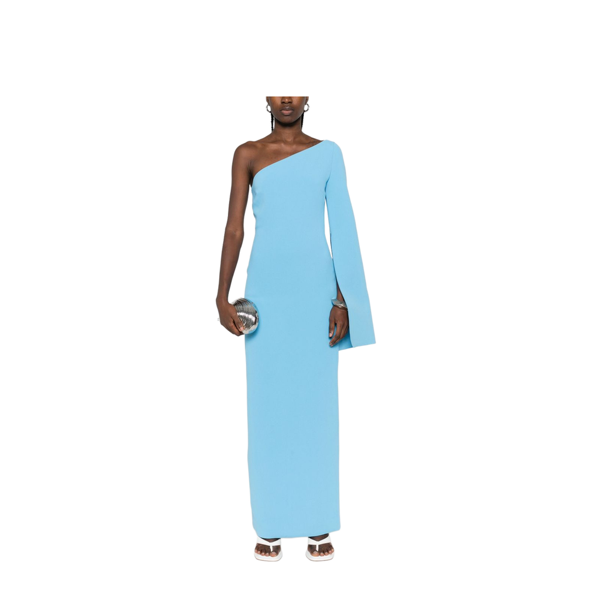Light Blue One-Shoulder Maxi Dress