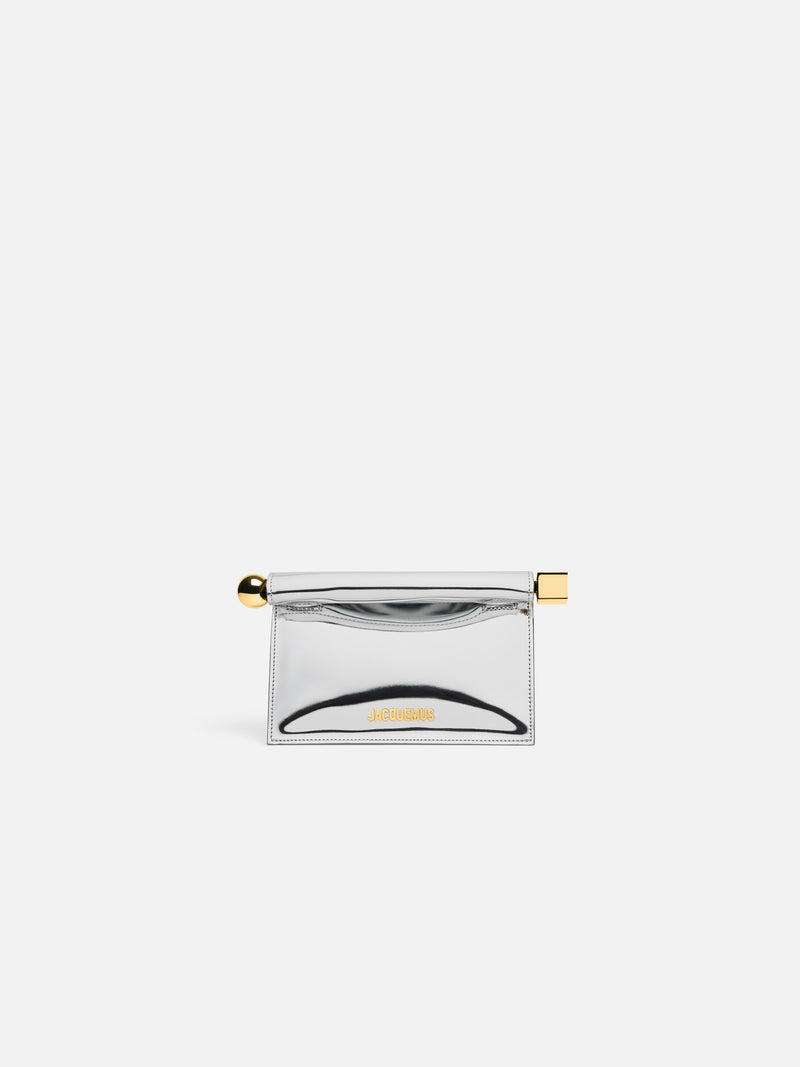 Jacquemus The Small Rond CarreClutch Mini Take-Away Pouch Bag Silver