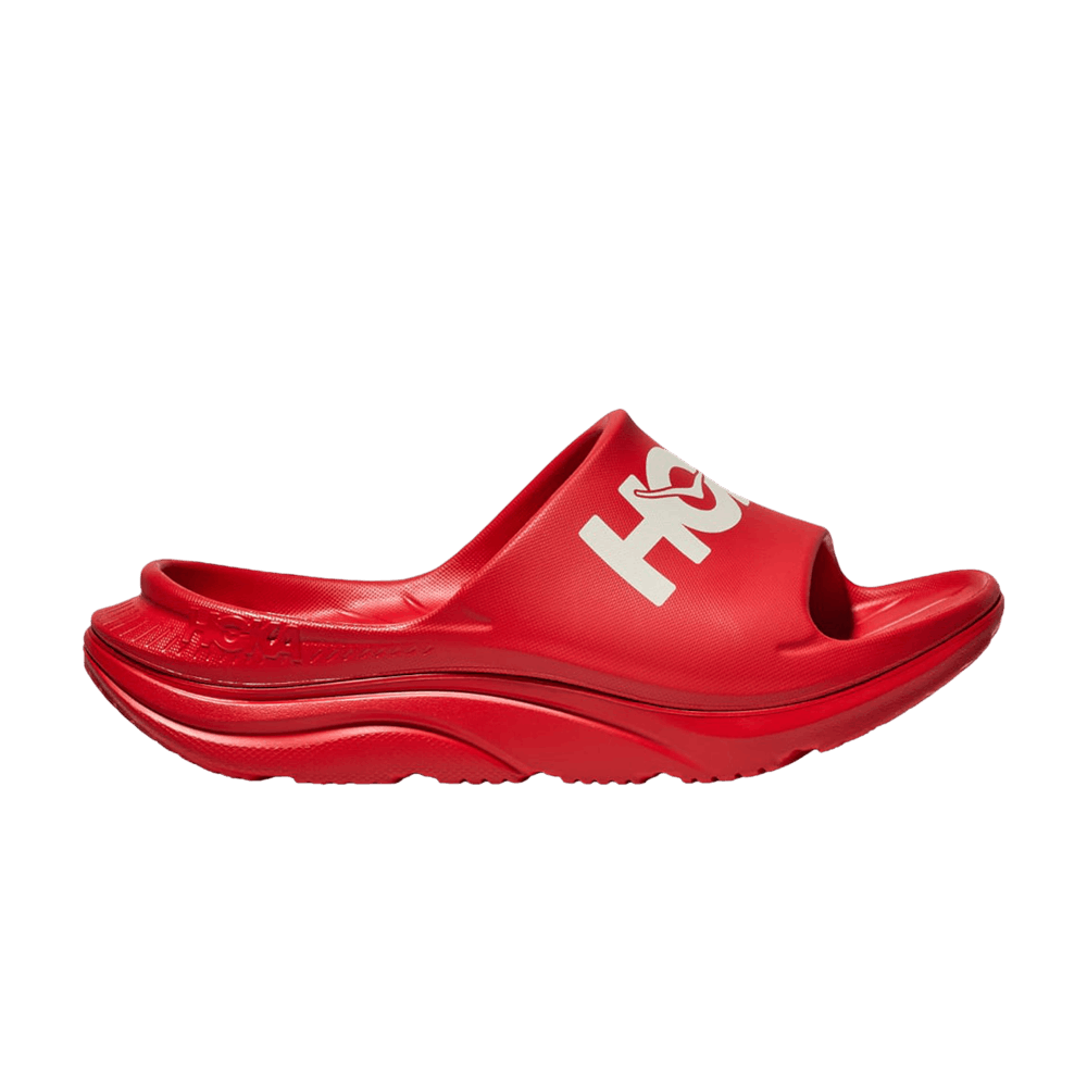 HOKA Ora Athletic Slide Vermillion White