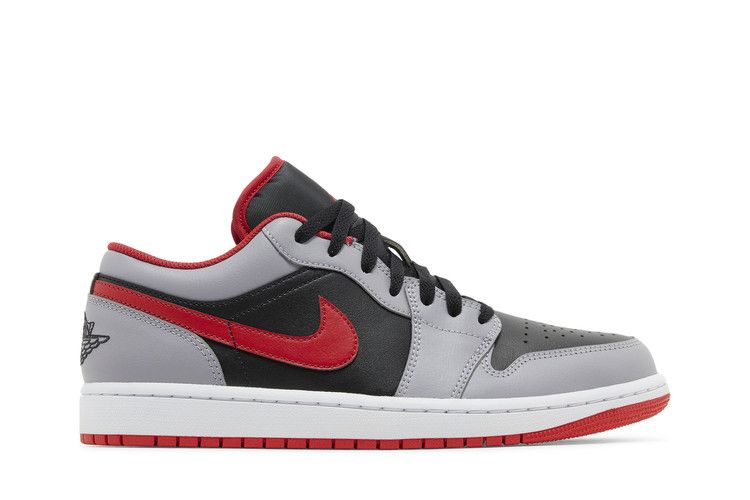 Air Jordan 1 Low Black Light Grey Gym Red