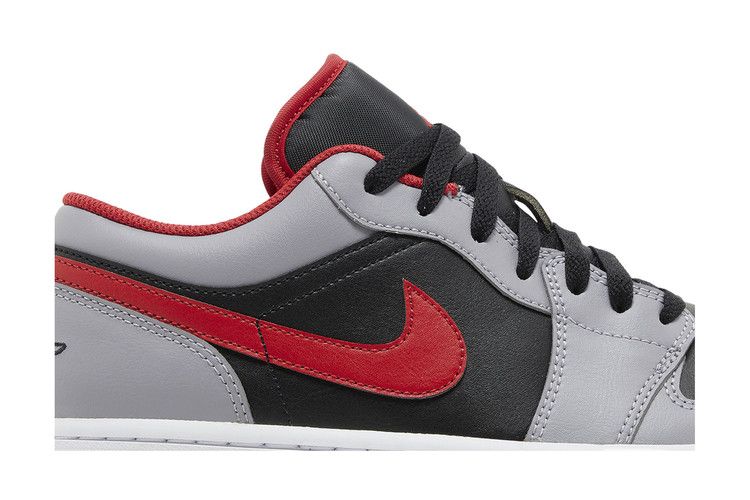 Air Jordan 1 Low Black Light Grey Gym Red