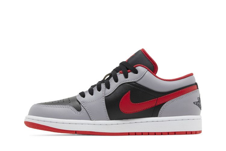 Air Jordan 1 Low Black Light Grey Gym Red