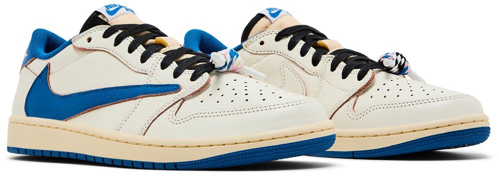 Fragment Design x Travis Scott x Air Jordan 1 Retro Low OG SP Sail Military Blue