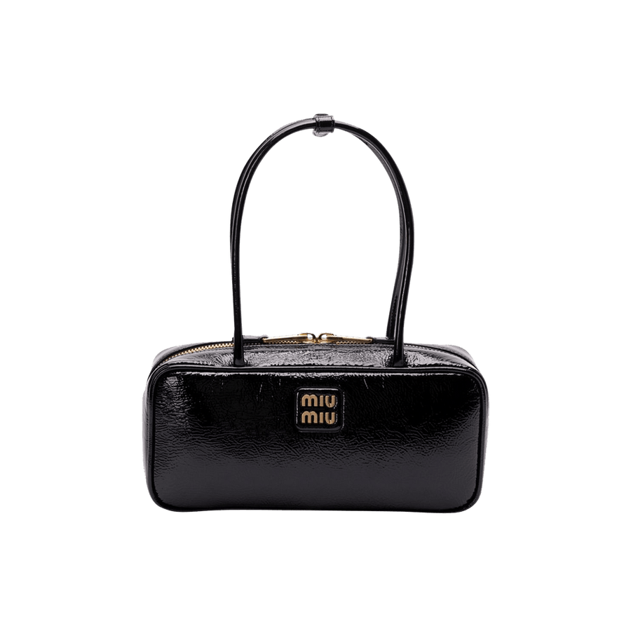 Miu Miu Beau Leather Patchwork Bag Black