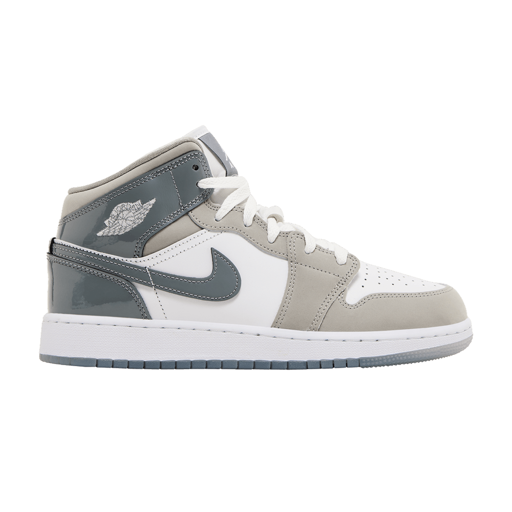 Air Jordan 1 Mid SE GS Patent Cool Grey