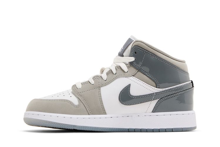 Air Jordan 1 Mid SE GS Patent Cool Grey
