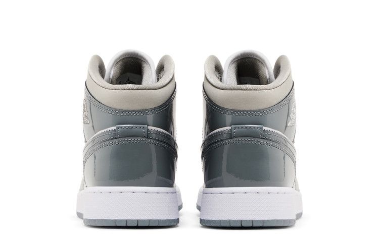 Air Jordan 1 Mid SE GS Patent Cool Grey