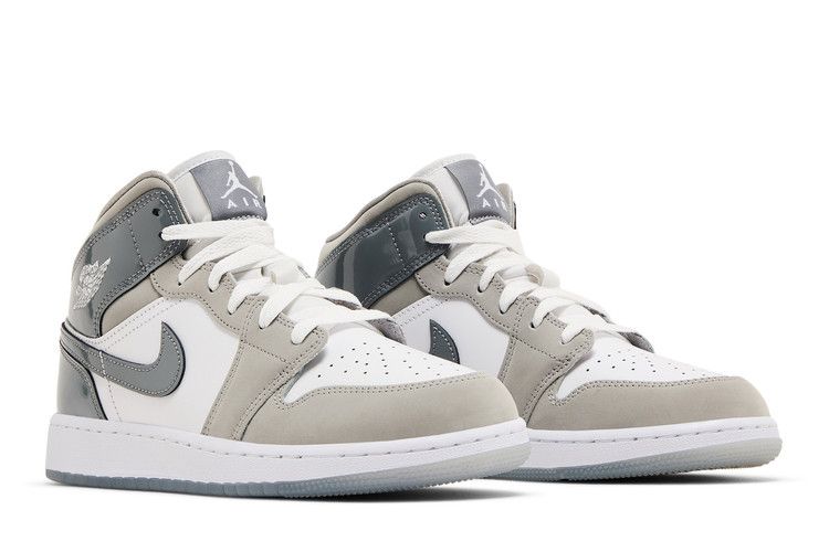 Air Jordan 1 Mid SE GS Patent Cool Grey