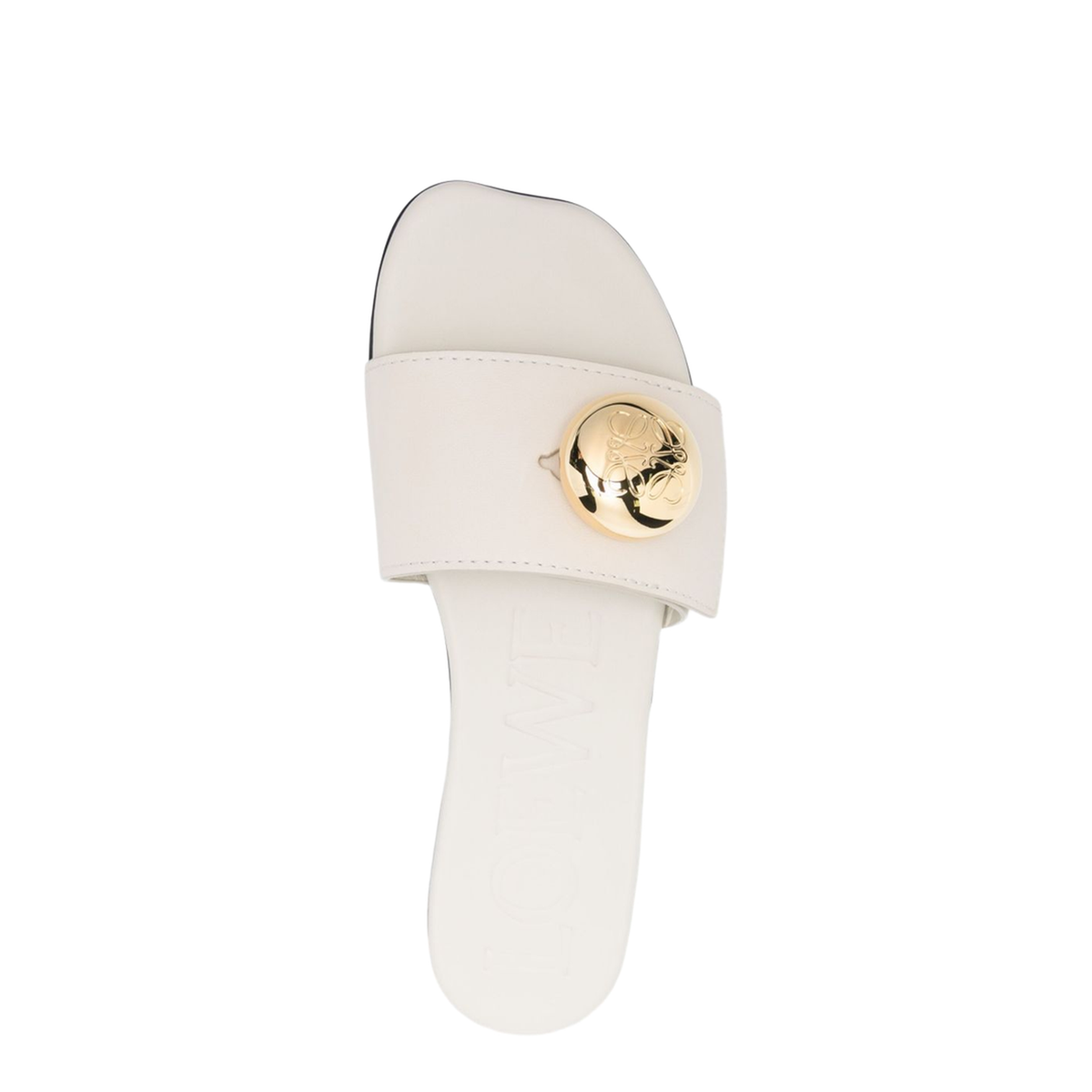 Pebble Slide in Soft Calfskin White