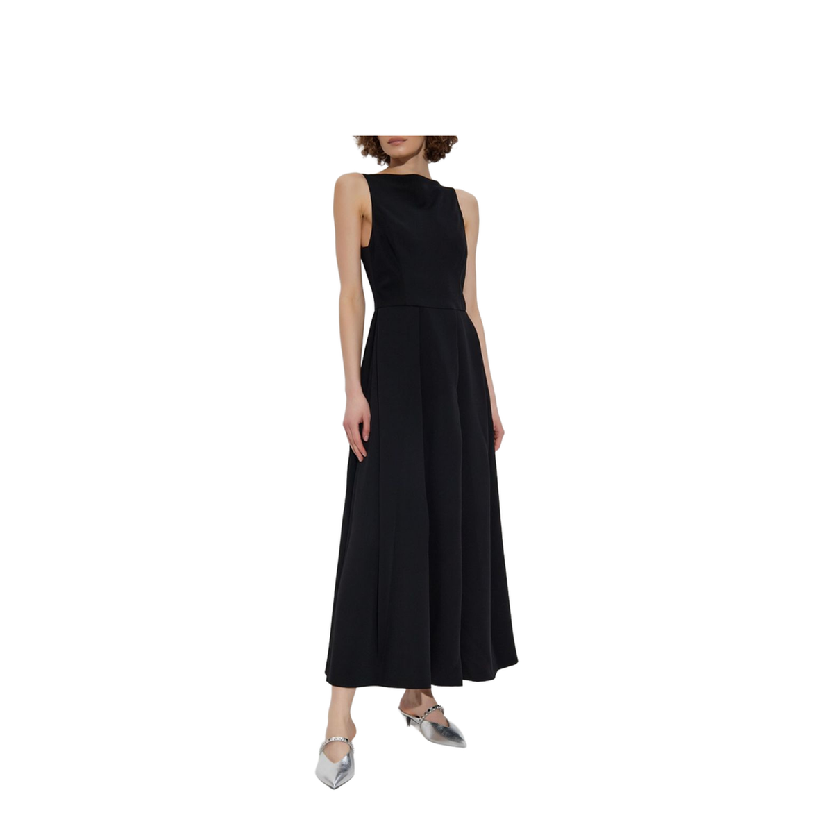 Technical Cady Sleeveless Dress with Pleats