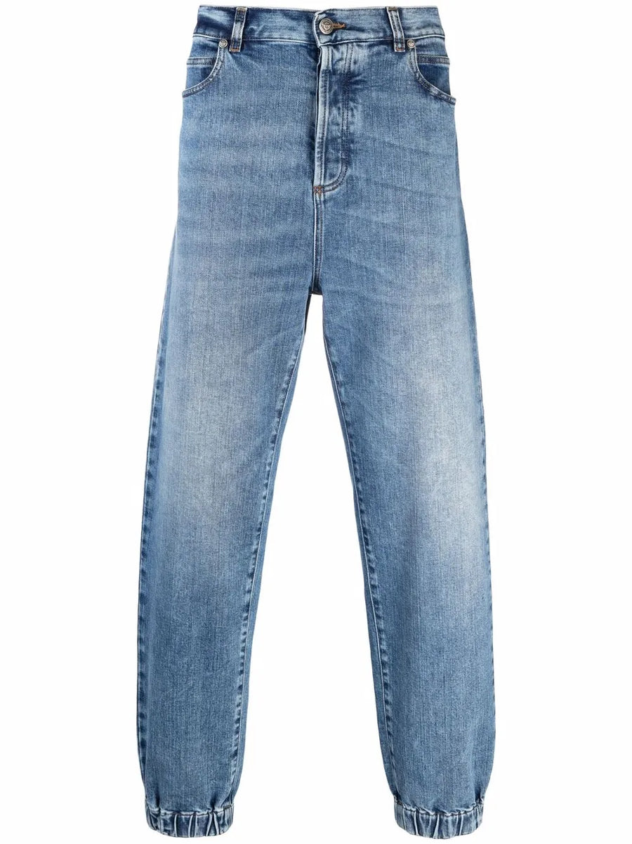 faded slim-fit jeans