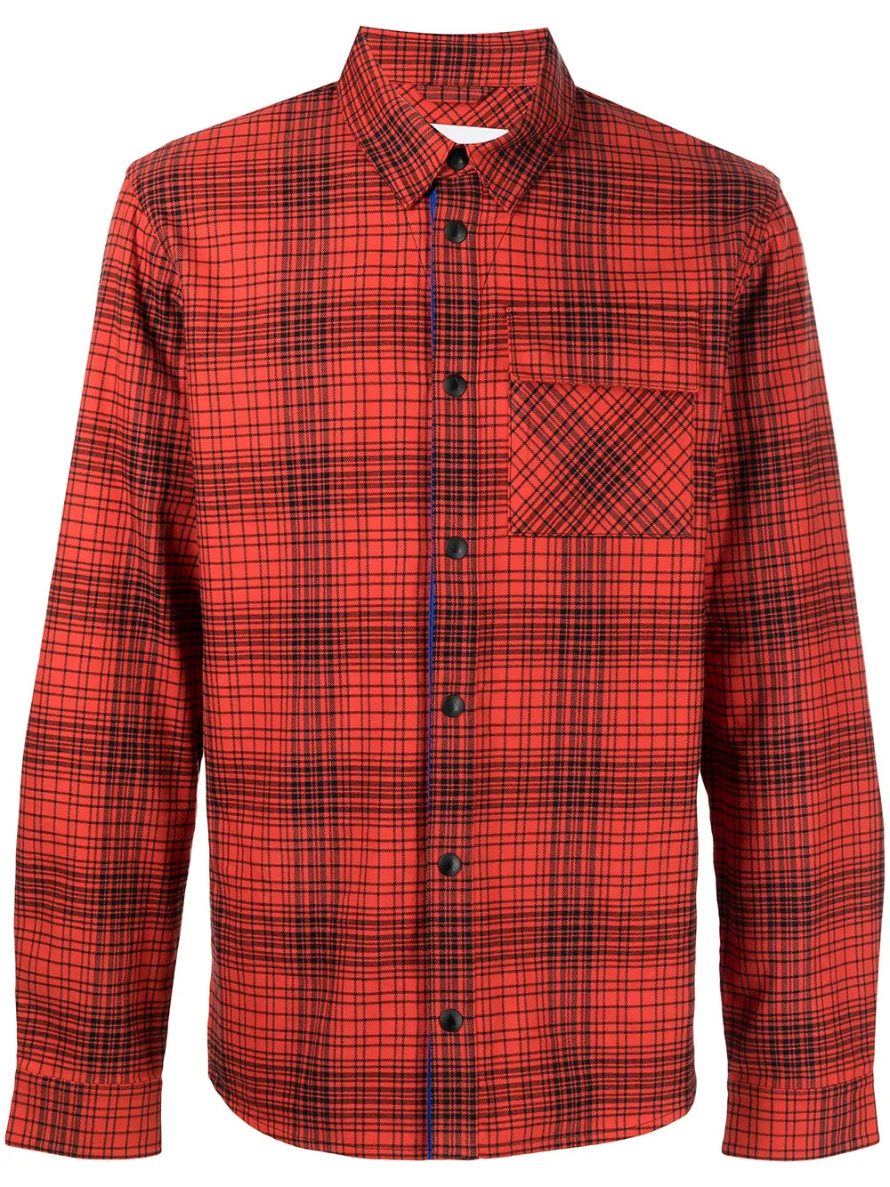 check-print long-sleeved shirt
