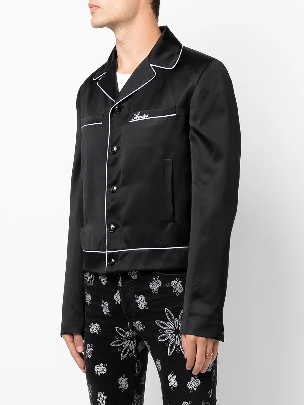 logo-print pyjama-shirt jacket