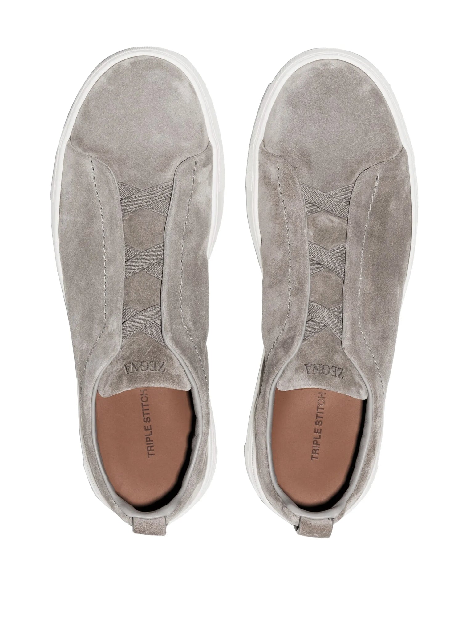 Zegna Triple Stitch suede sneakers grey