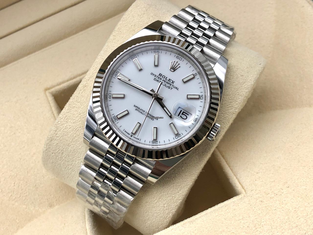 Rolex | Datejust | 126334-0010 | White gold | 41 mm | Steel | White | Automatic