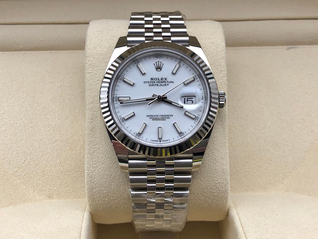 Rolex | Datejust | 126334-0010 | White gold | 41 mm | Steel | White | Automatic