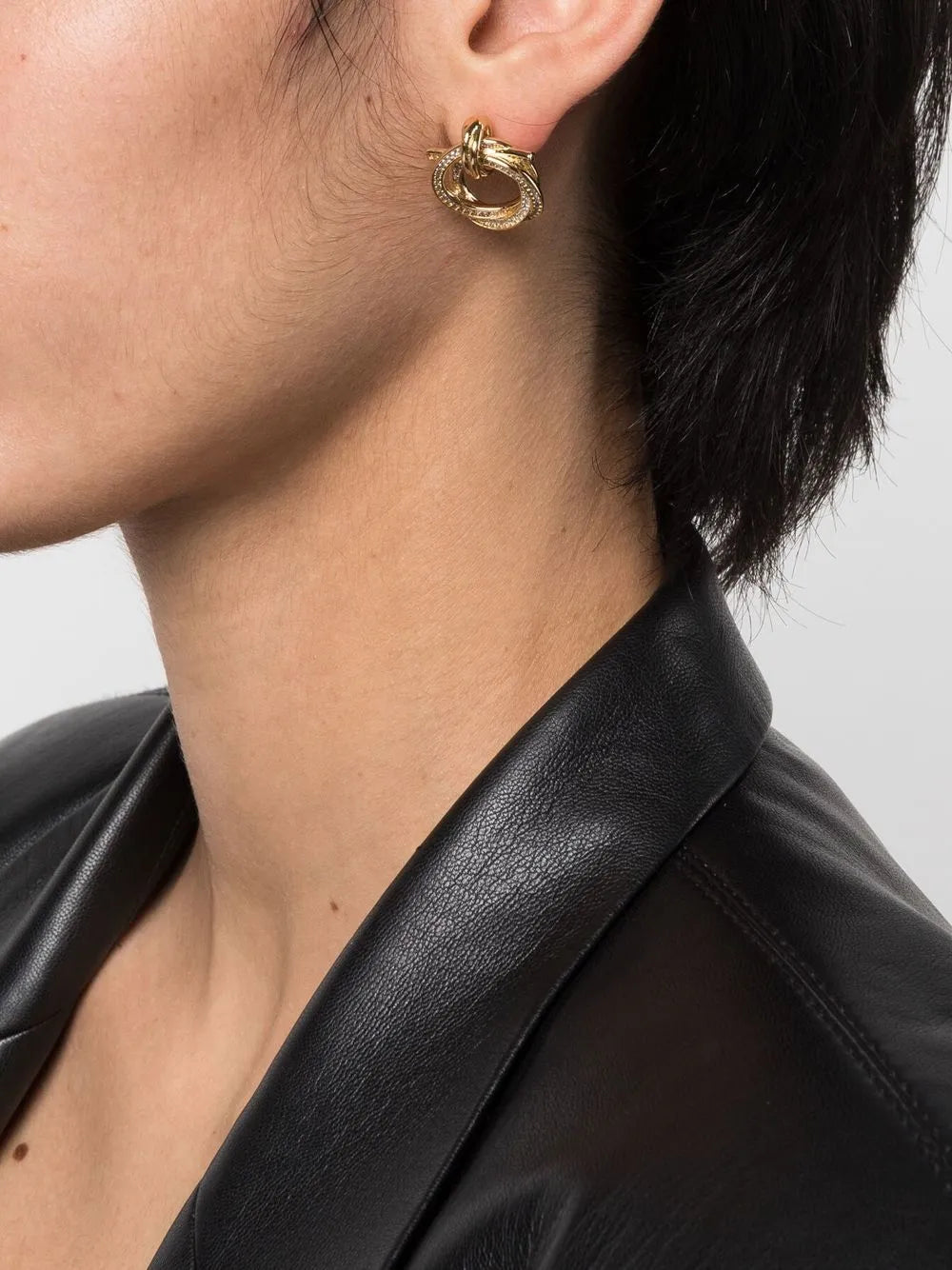 crystal-embellished hoop earring