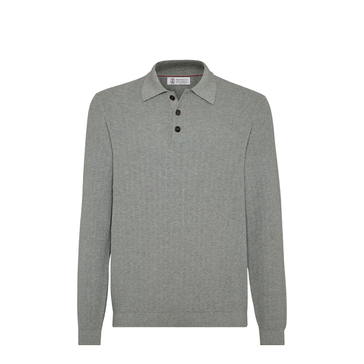 Honeycomb Stitch Rib Knit Polo Shirt