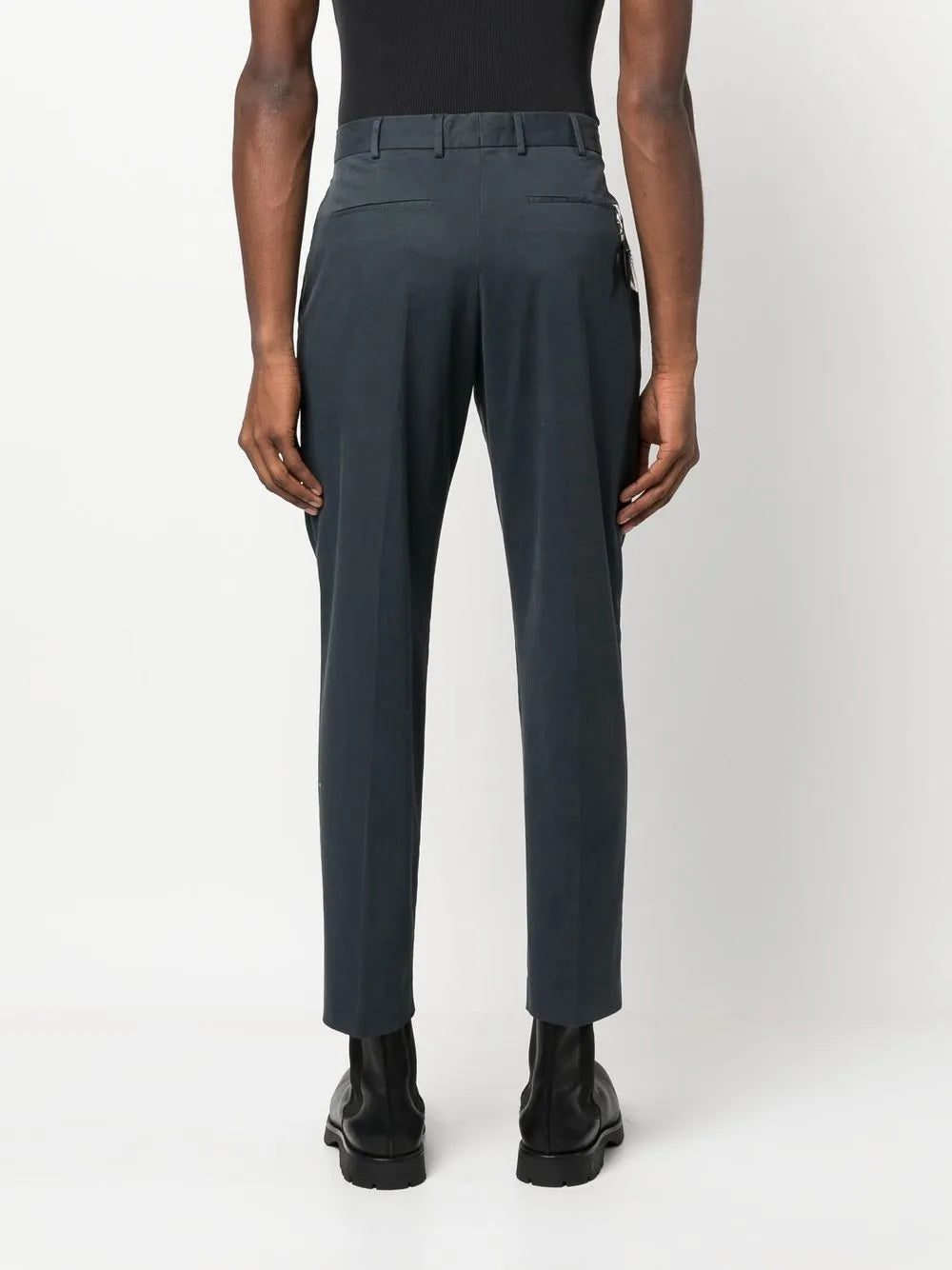 feather-detail chino trousers