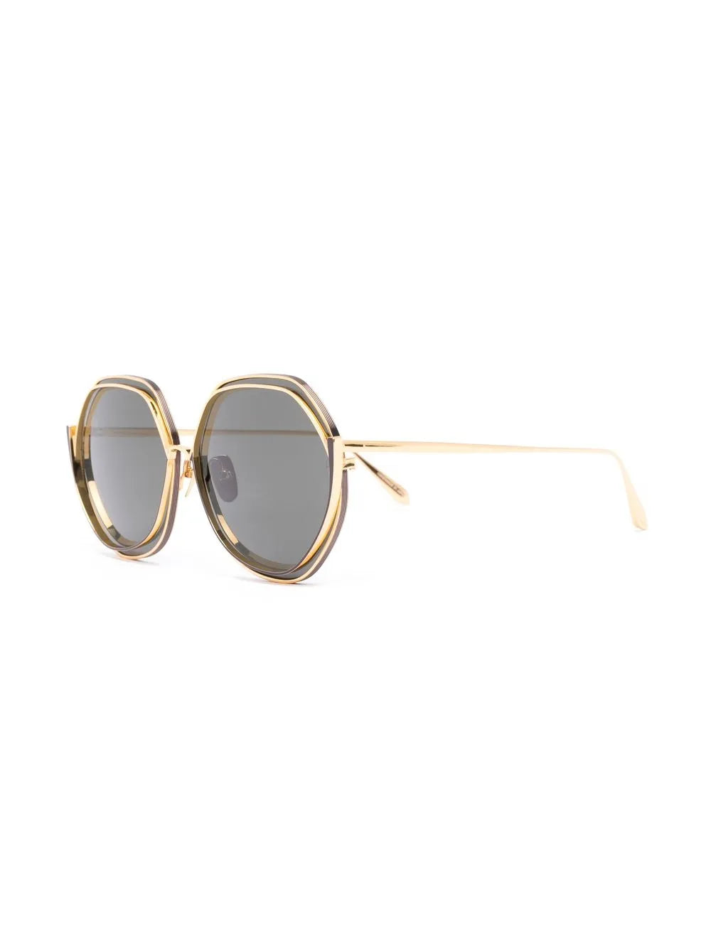 rounded hexagonal-frame sunglasses