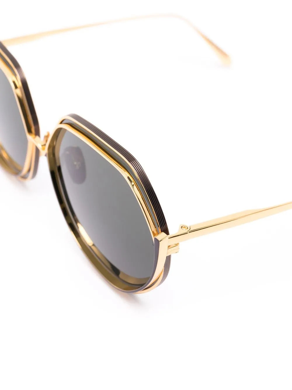 rounded hexagonal-frame sunglasses