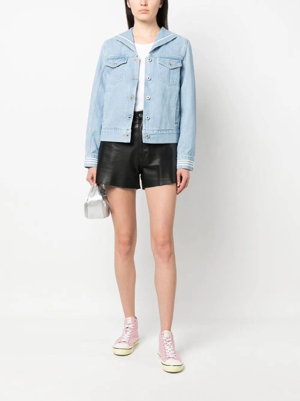 Sailor logo-embroidered denim jacket