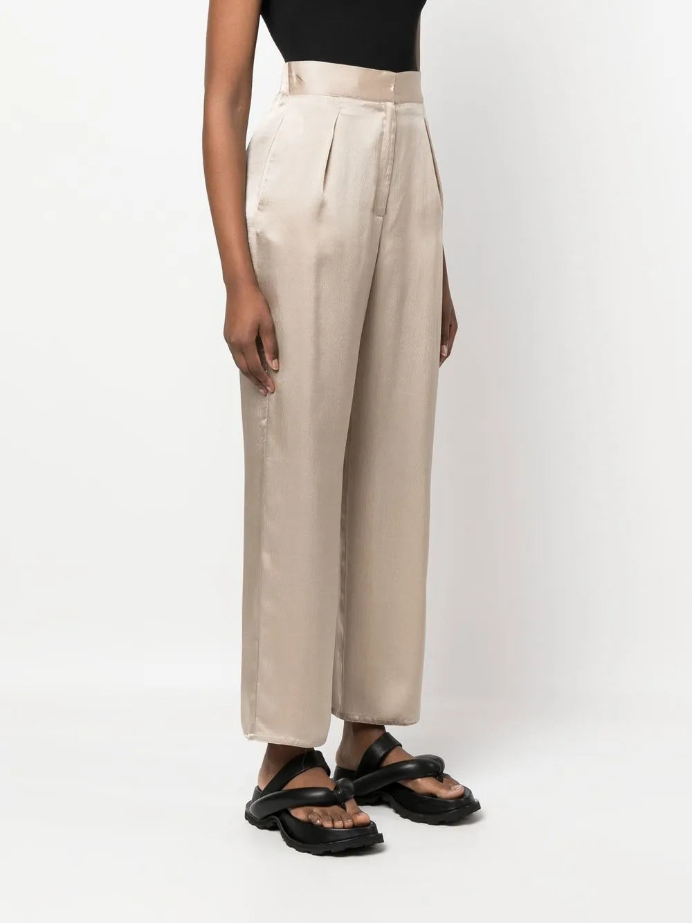 cropped silk palazzo pants