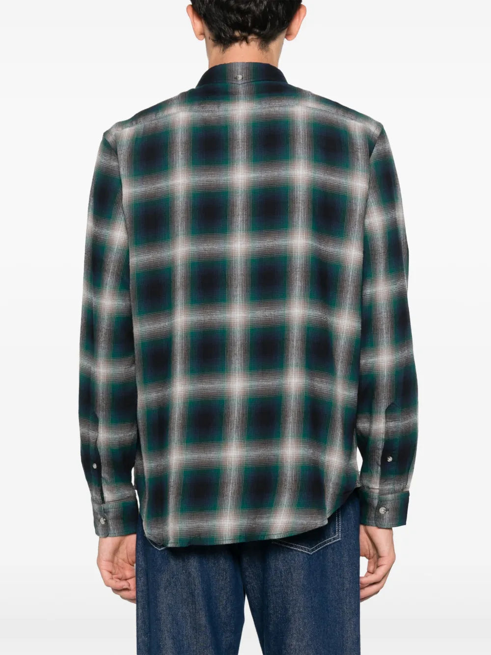 Madras plaid-check flannel shirt