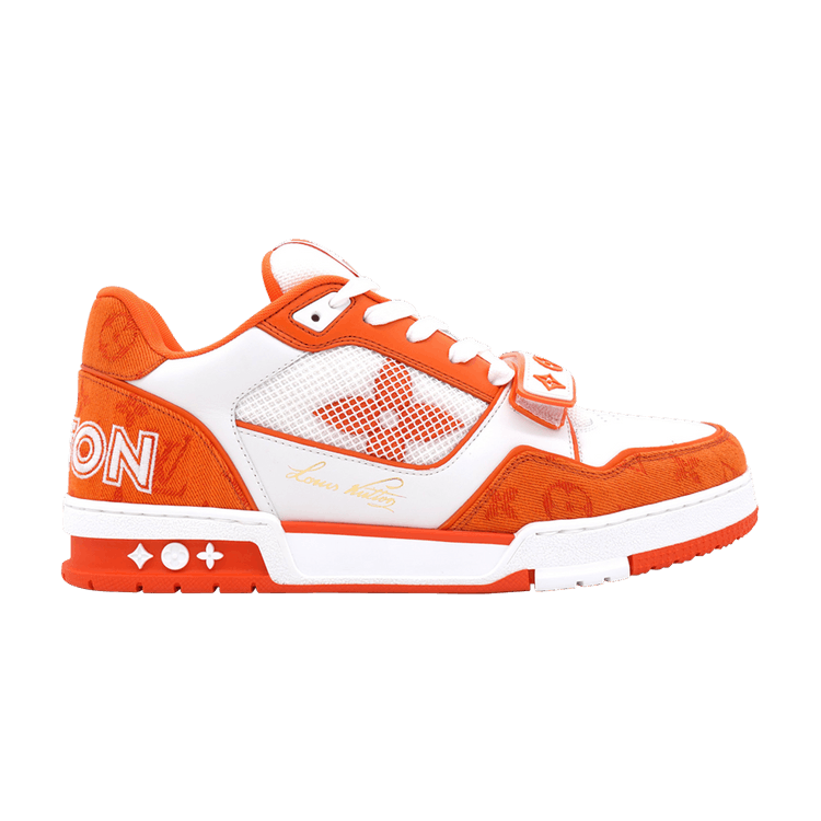 Louis Vuitton Trainer Low Velcro Strap - Orange Monogram Denim