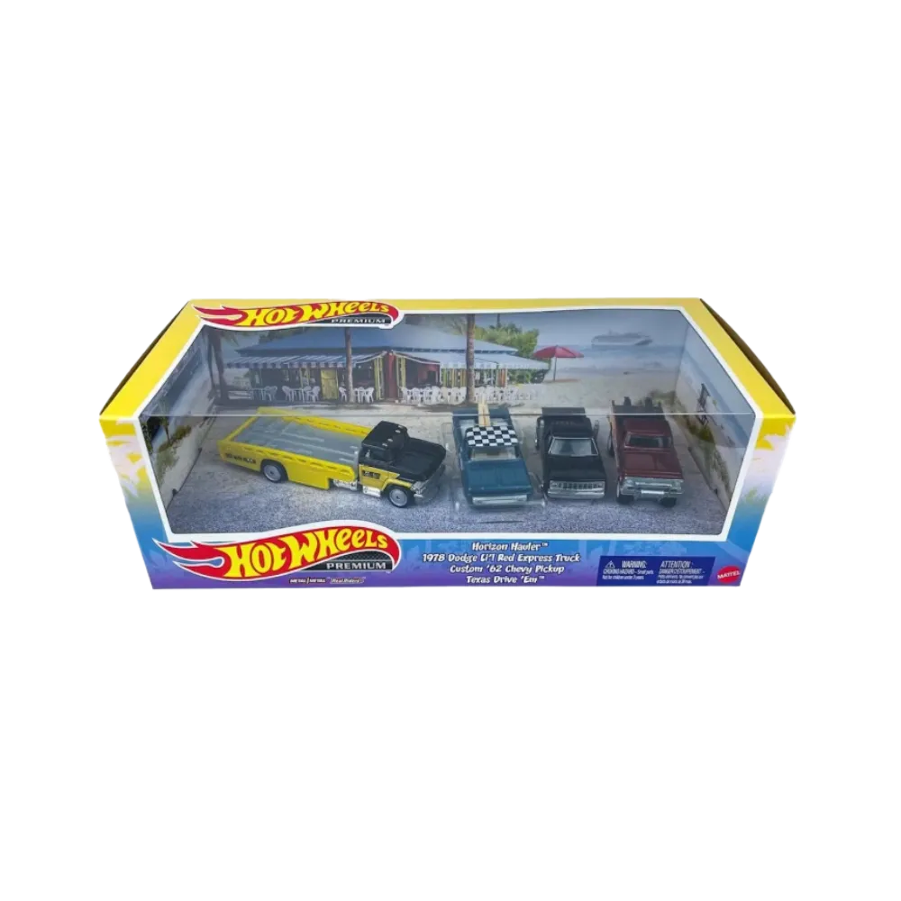 Hot Wheels Premium Horizon Hauler 1978 Dodge Custom '62 Pickup Set