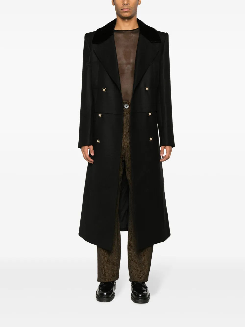 double-breasted wool coat