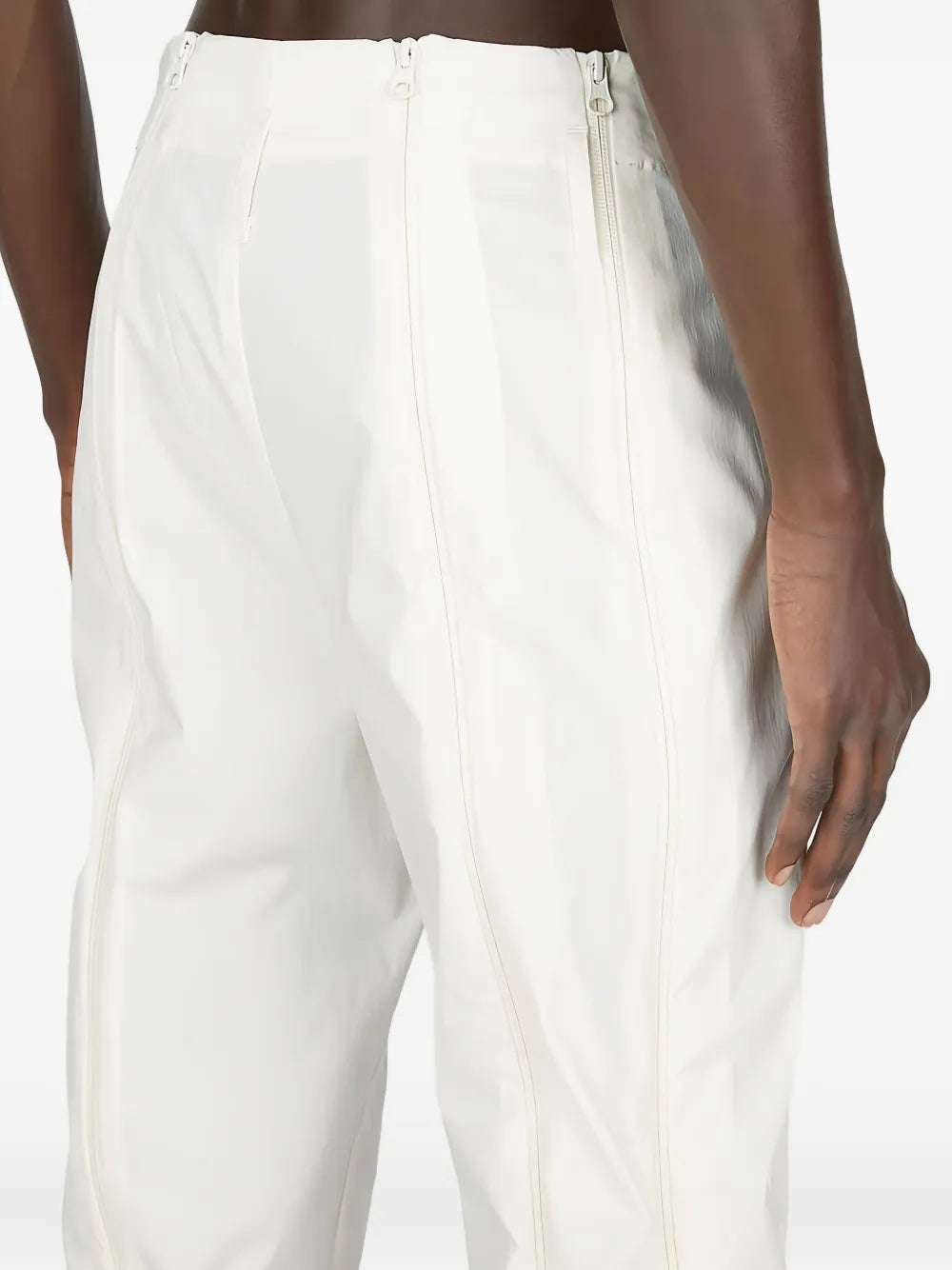 zip-detail trousers