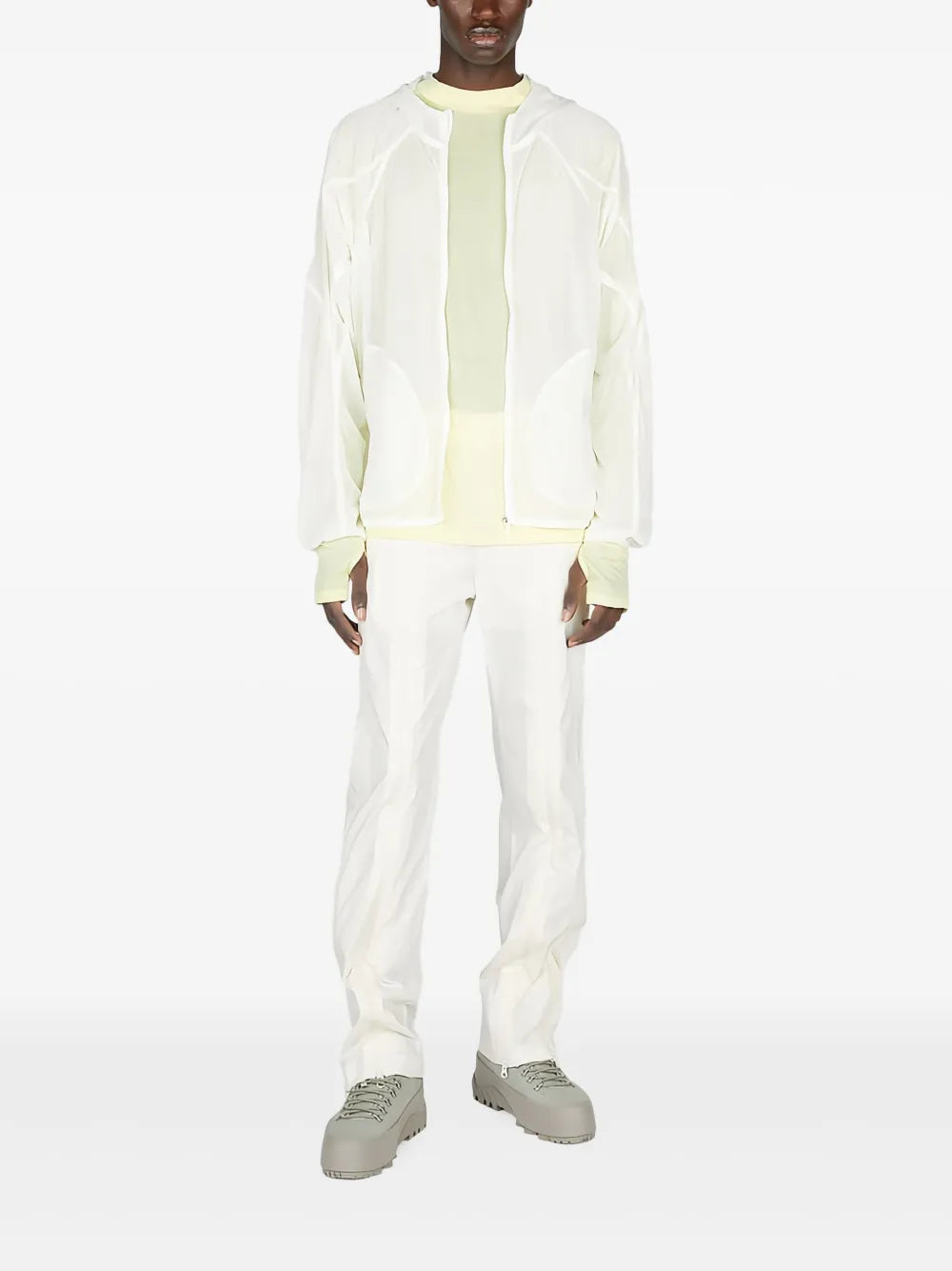 zip-detail trousers