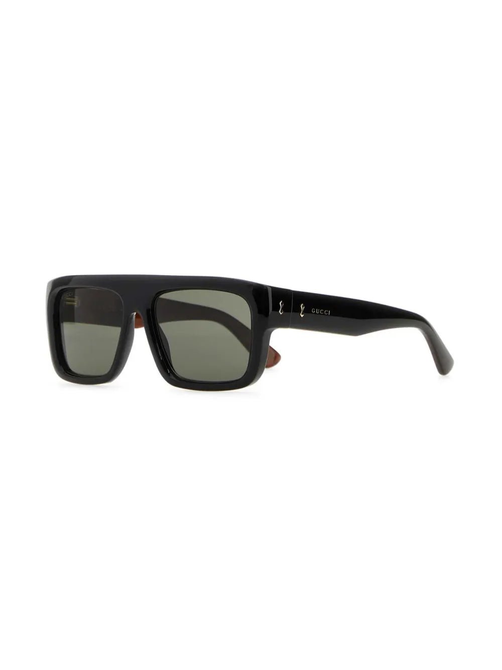 tortoiseshell-effect detail rectangle-frame sunglasses
