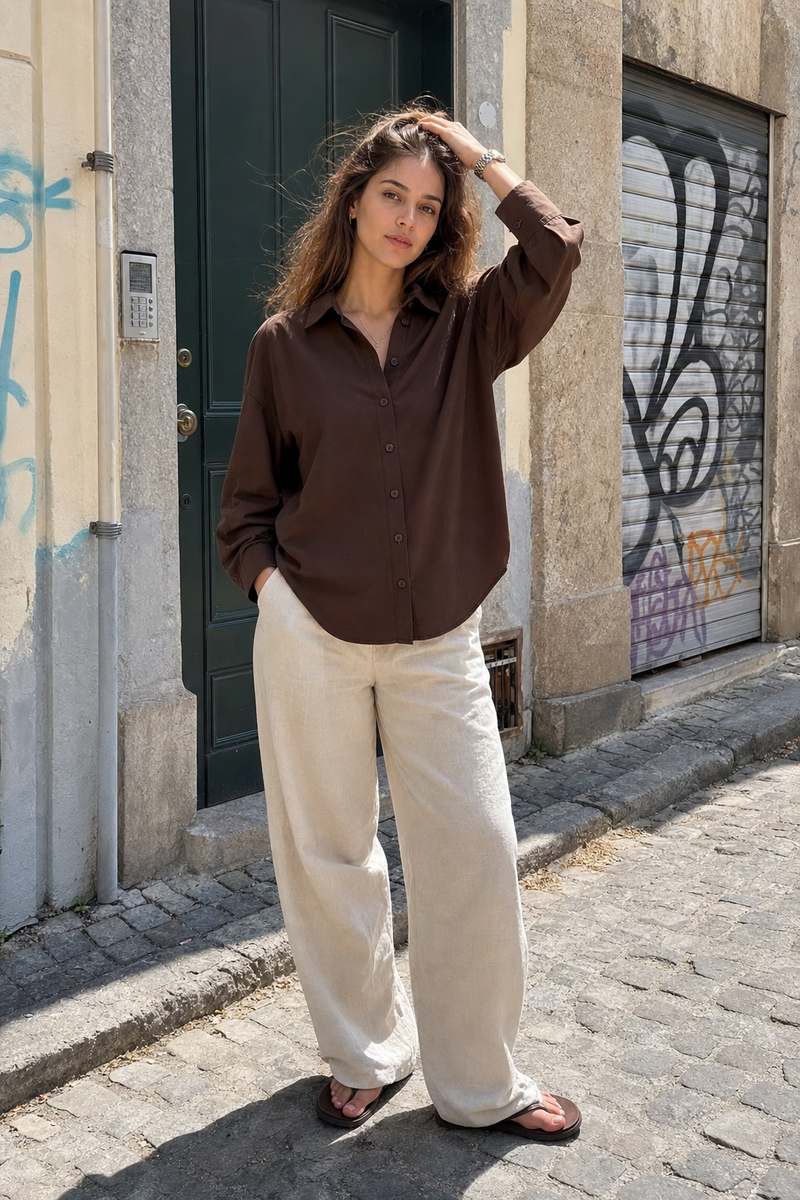 Elara Voss Cocoa Relax Shirt
