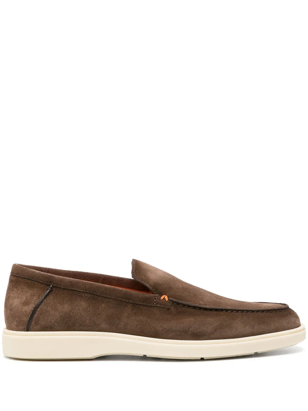 almond-toe suede loafers