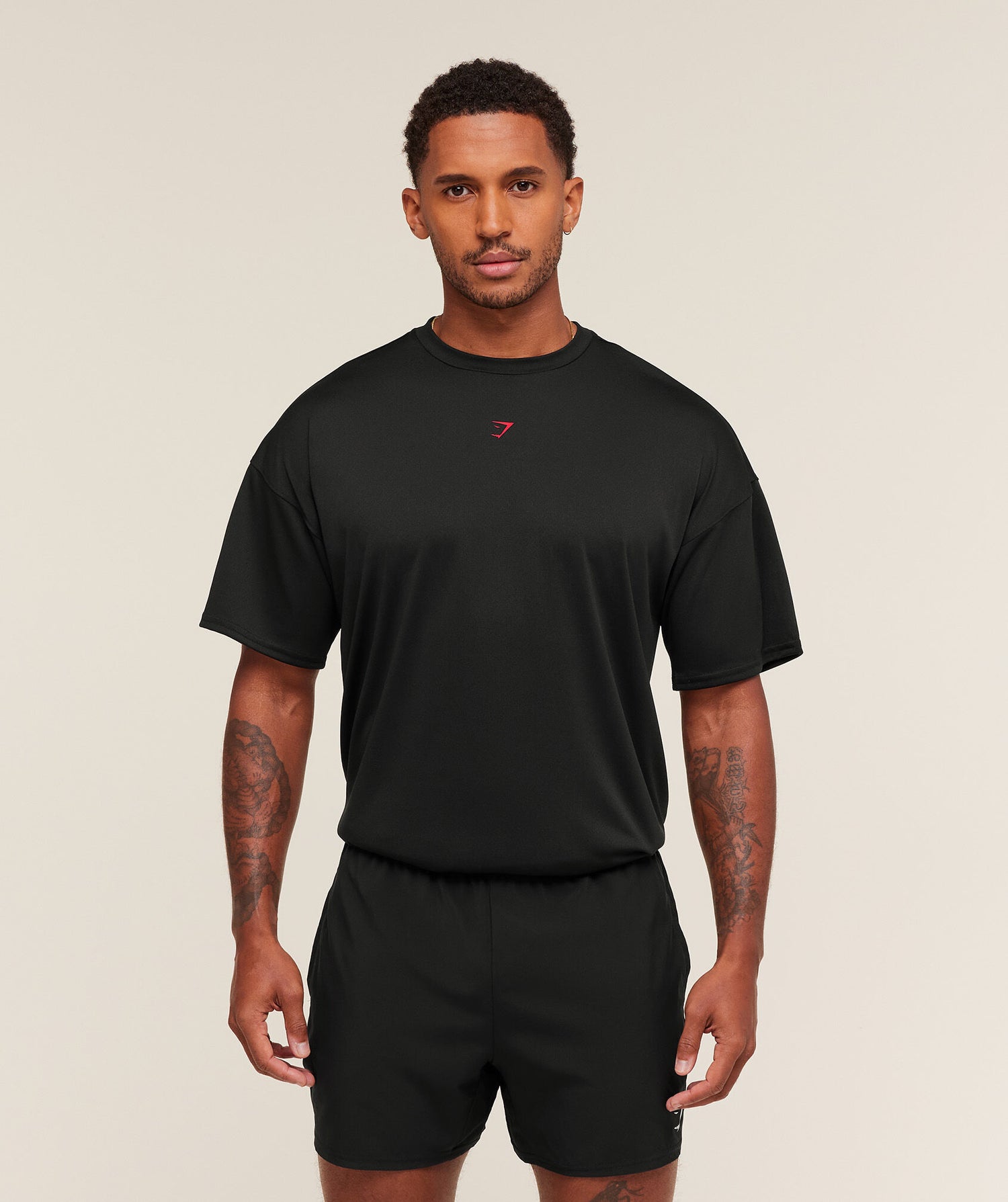 Gymshark Hybrid Graphic T-Shirt Oversized Fit Black
