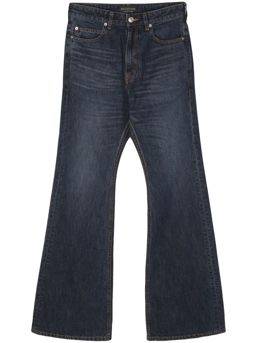 high-waisted bootcut jeans