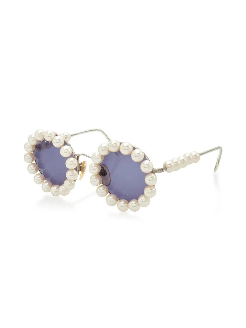 1993 pearl-trim round-frame sunglasses