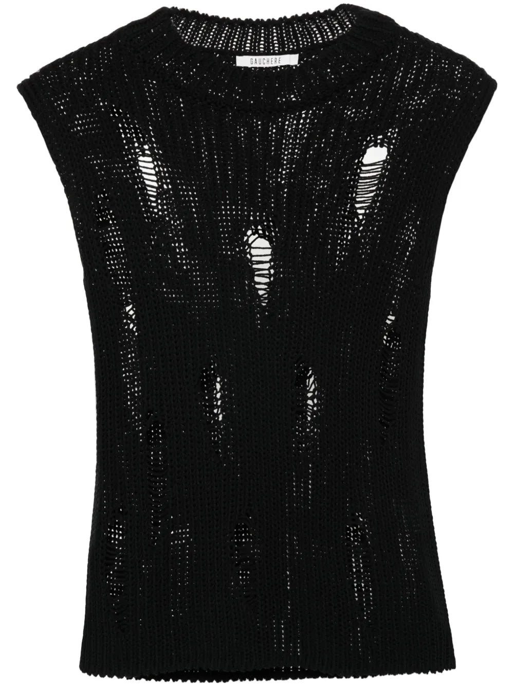 distressed cotton vest