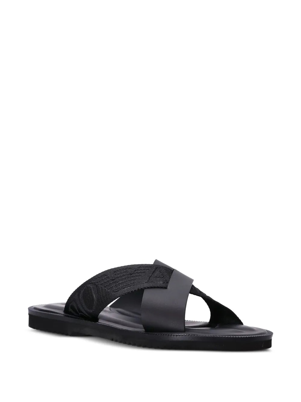 logo-strap leather sandals
