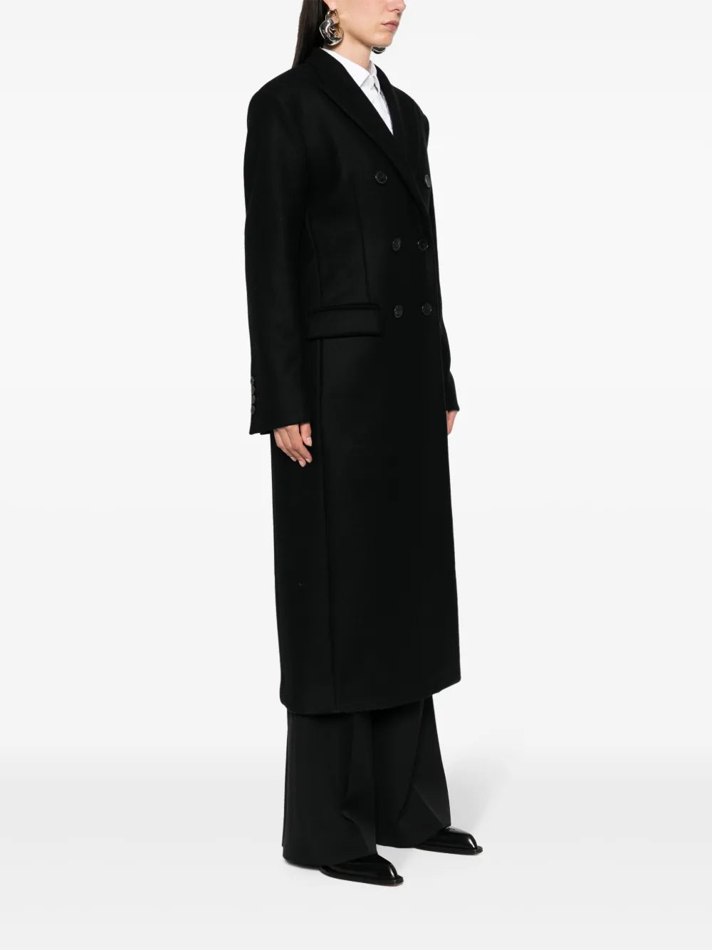 double-breasted wool coat