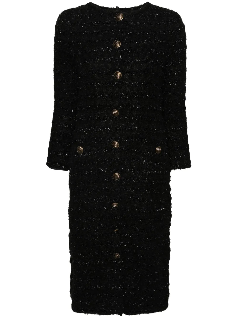 tweed button-up dress