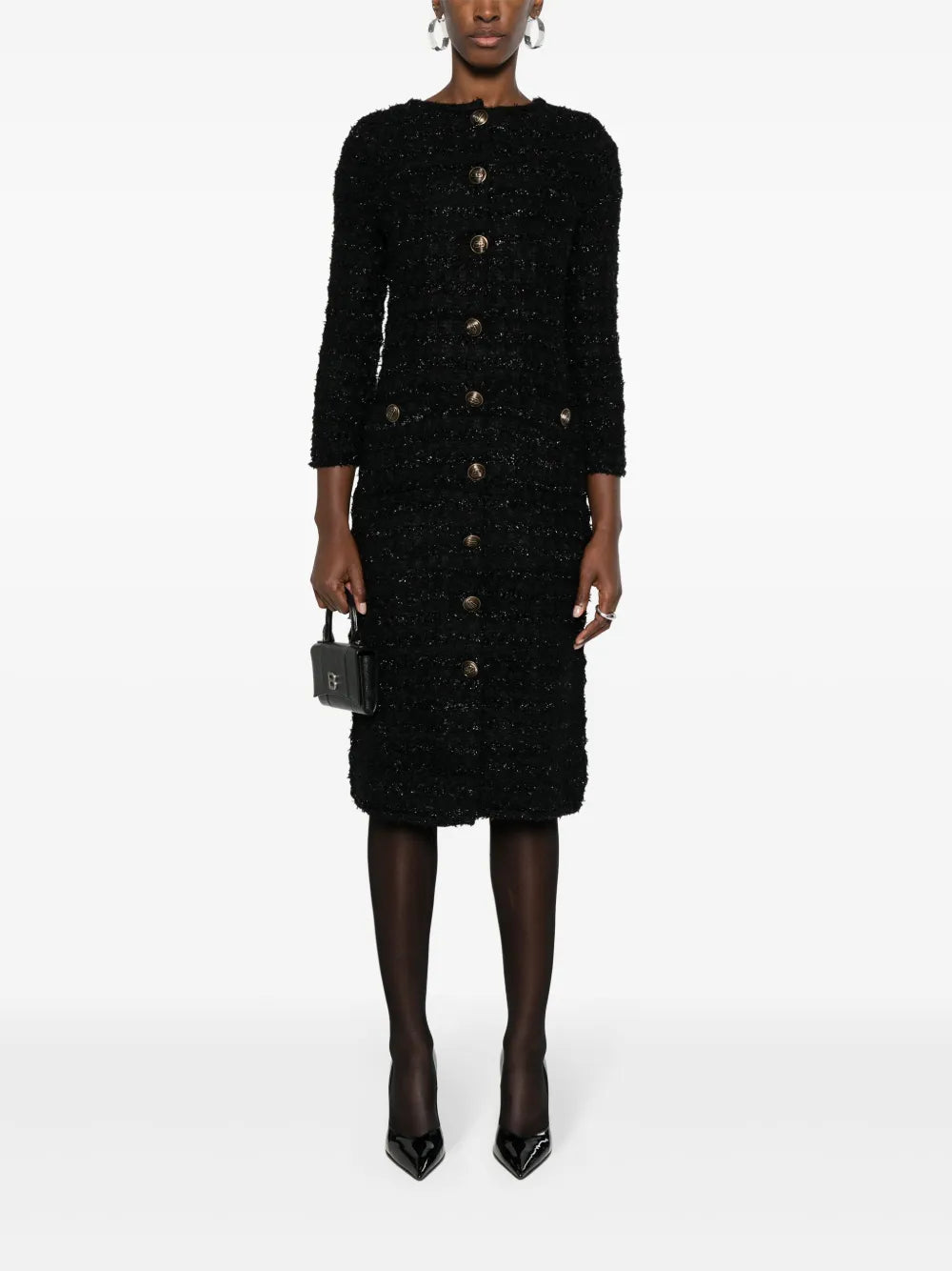tweed button-up dress
